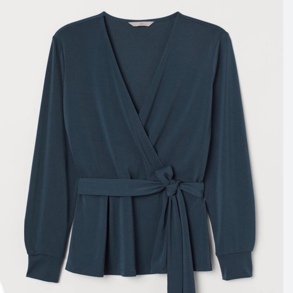 H&M Dark Teal Wrap Top